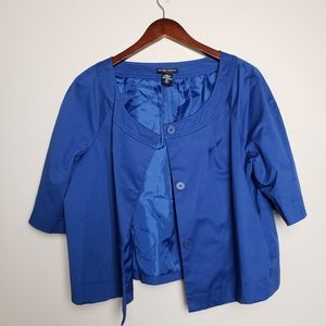 NY & CO | Beautiful Blue Cropped Peacoat w/ Buttons - EUC | Size XL